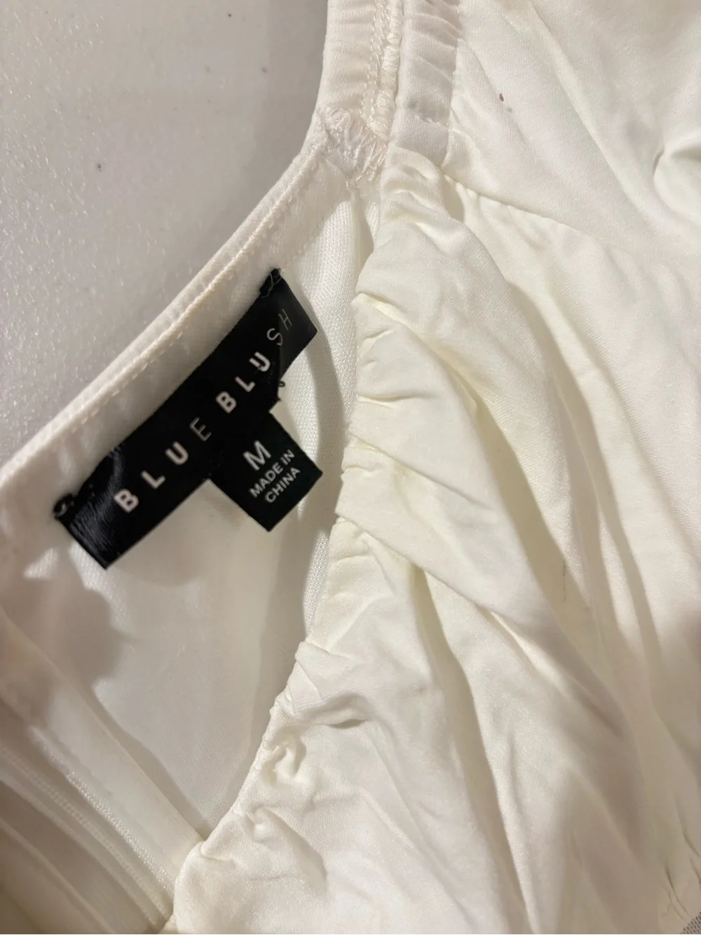 Blue Blush Cream Puff Sleeve Sundress in size M - Picture 5 of 6